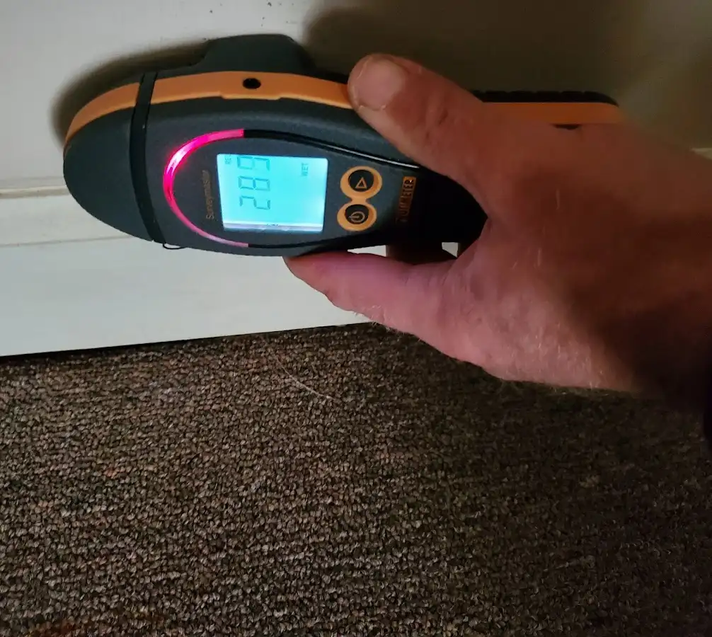 Moisture detection at baseboard during Sewage Cleanup & Sanitation in Neptune